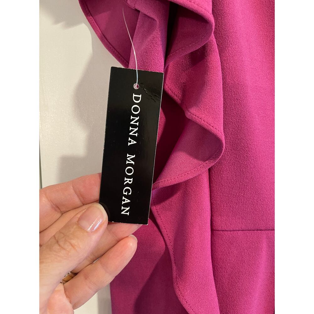 Donna Morgan Raspberry Ruffled Sleeves Shift Dress Plus Size 16 NWT Dressy - Picture 11 of 14